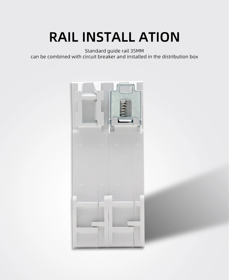 Moreday Changeover Switch 2p 63A 230/400VAC Modular Dual Power Manual Transfer Switch DIN Rail Installation